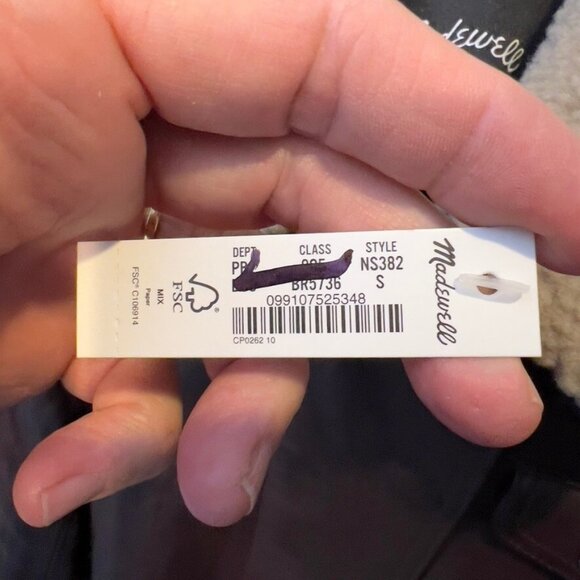 Madewell $625 Sherpa-Collar Asymmetric Zip-Front Jacket in Leather Size S NS382 - Picture 13 of 14